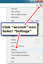 Changing the default search engine in Google Chrome via its settings