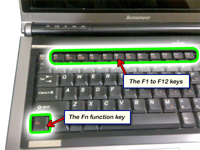 Laptop function keys -activate the touchpad using Fn and F8