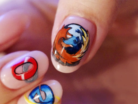 Browser logos on nails - a geeky art form!