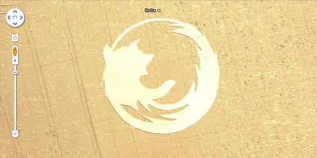 Firefox crop circle: snapshot from the Google Maps app.