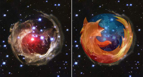 Firefox logo in space