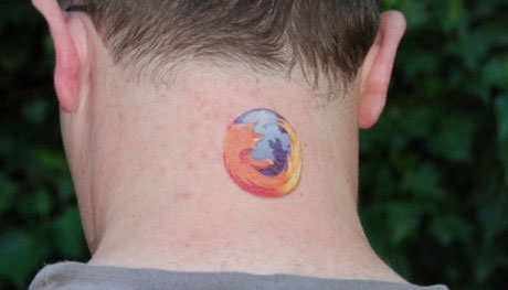 Matt Cutts temporary Firefox tattoo