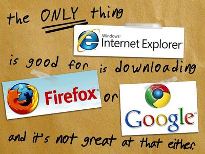 The only thing Internet Explorer is good at... Funny browser image