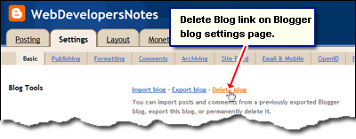 Use the Delete blog link on the settings page to close your blog at Blogger