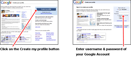 Get started on the Google web page and create your profile