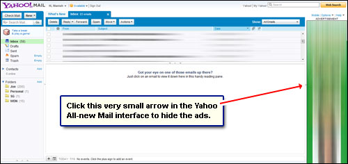 Remove Yahoo mail ads - hide these advertisements without upgrading to Plus