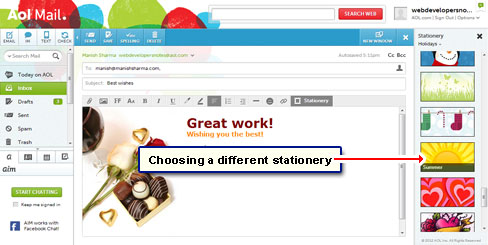 Choose a different stationery
