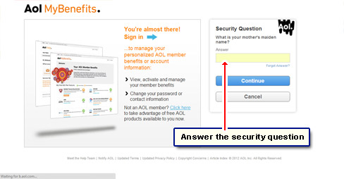 Answer the security question