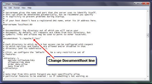 Change the Document root