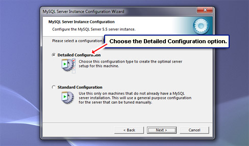 Choose the Detailed Configuration option.