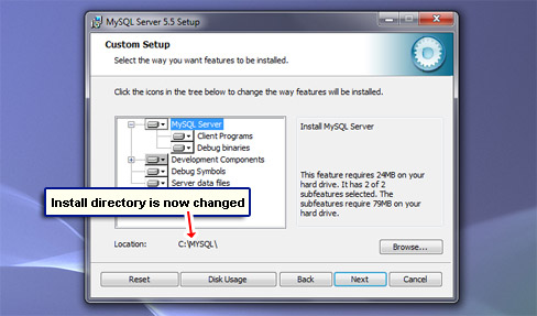 Install directory is not changed.