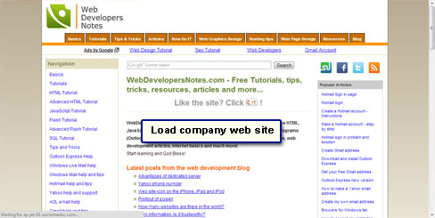Load your company website