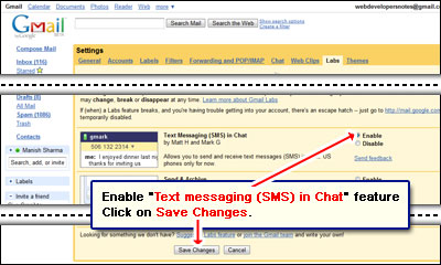 Send SMS from your Gmail account