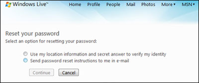 Two methods of retrieving a lost or forgotten Hotmail account password