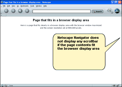 Grayed scrollbar in Netscape Navigator - Transparent or Hidden scrollbars