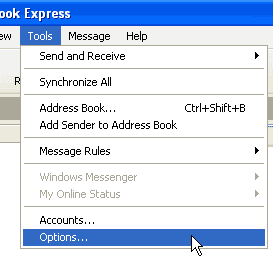 Outlook Express Tools and Options