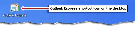 Outlook Express shortcut icon on the desktop