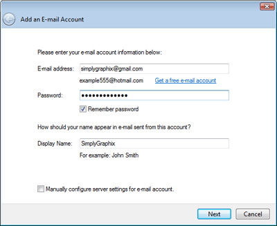 Adding your Gmail account to Windows Live Mail email client