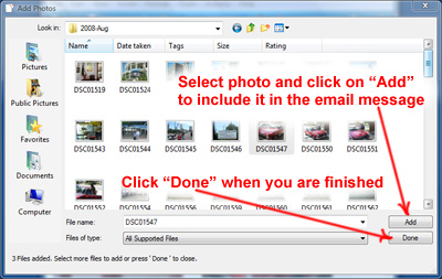 How to attach photos to email messages in Windows Live Mail