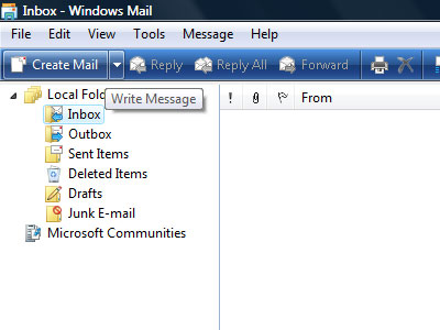 Composing a new email message in Windows Mail
