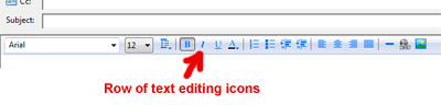 Windows Mail WYSIWYG editor icons