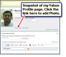 A snapshot of my Yahoo profiles page