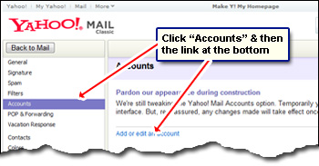 How to add another Yahoo email to the existing one
