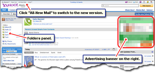 Yahoo! Mail Classic version - the older version of Yahoo! Mail