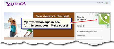 Make your Yahoo sign in seal to customize page and protect from phishing attacks