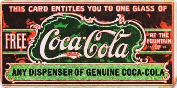 Coca-Cola coupon from the 19th century