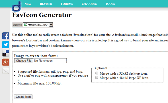 FavIcon Generator - Online tool to easily create a favorites icon (favicon) for your site