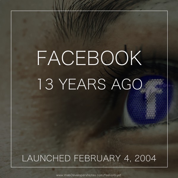 Feel Old Yet? Facebook launch date