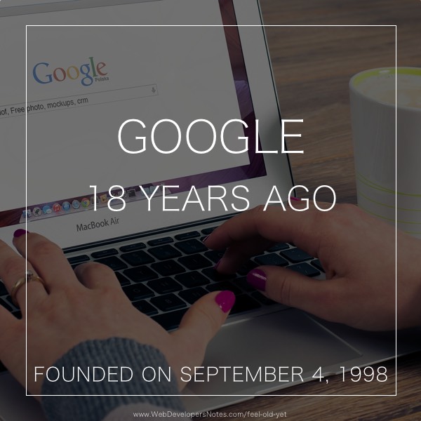 Feel Old Yet? Google founded date
