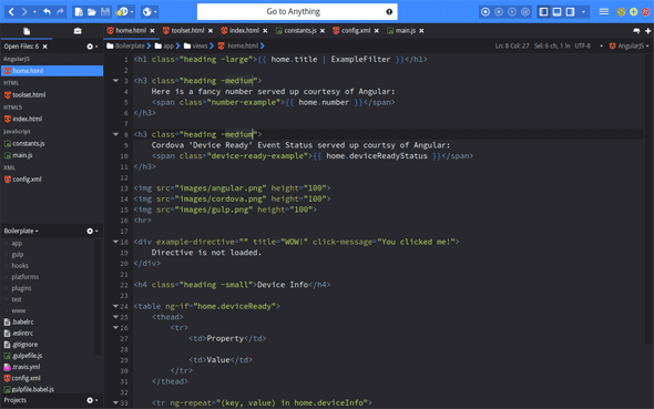 Komodo Edit text editor screenshot