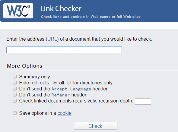 Link Checker - Check links and anchors in Web pages or full Web sites