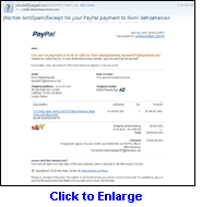 Example of Paypal + Ebay phishing spam email - screenshot from Windows Live Mail - click to enlarge