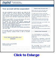 Example of a phishing email scam involving Paypal - click to enlarge