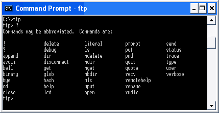 File Transfer Protocol - FTP Help in  Windows