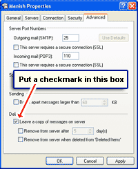Leave a copy of the BTInternet email on server - how to use both webmail and email client