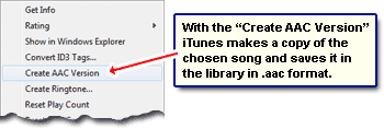 Create an AAC version of the song snippet and then convert it to the iPhone ringtone