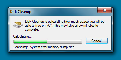Large screenshot - Disk Cleanup on Windows 7 operating system