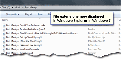 You now get file extensions in Windows Explorer