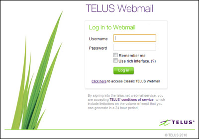 Get Telus email on another computer via webmail