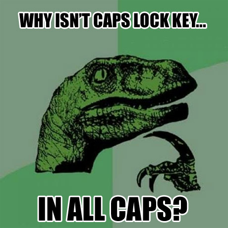 Why is Caps Lock not in all CAPS - Philosoraptor