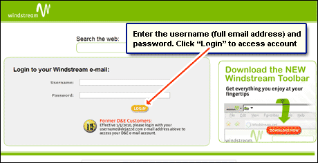 Access Windstream email login page and get to your account