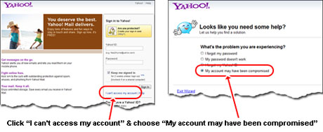 Yahoo account compromised - get help from Yahoo