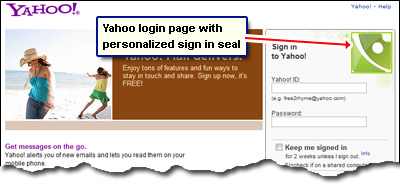 A personalized Yahoo account sign in seal - you can use a photo or a company logo