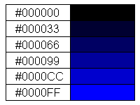 Shades of blue using hexadecimal values