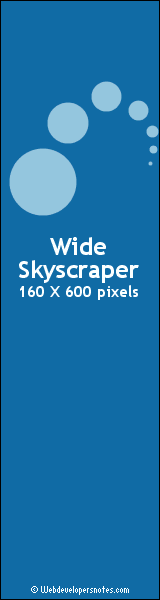 Wide Skyscraper - 160 X 600 pixels