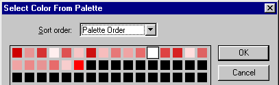Select color from palette window